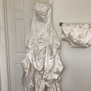 Vintage Justina McCaffrey Haute Couture Ivory silk wedding dress